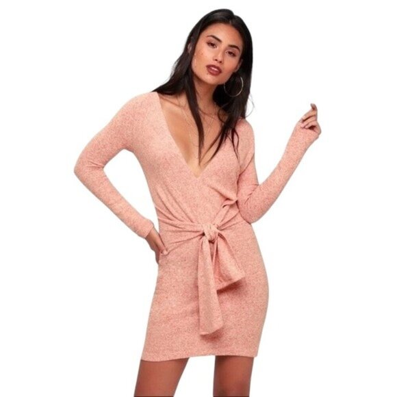 FREE PEOPLE Ginger Cozy Tie Front Sweater Dress, Size Large - NWT - Picture 1 of 10